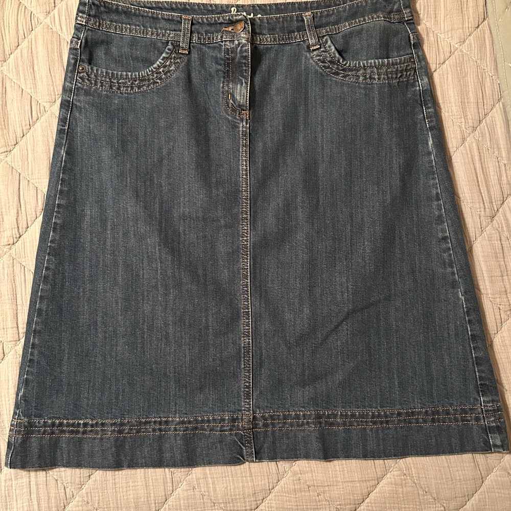 Boden Classic Blue Denim A-Line Skirt